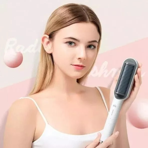 Hair Curler And Straightener Brush
