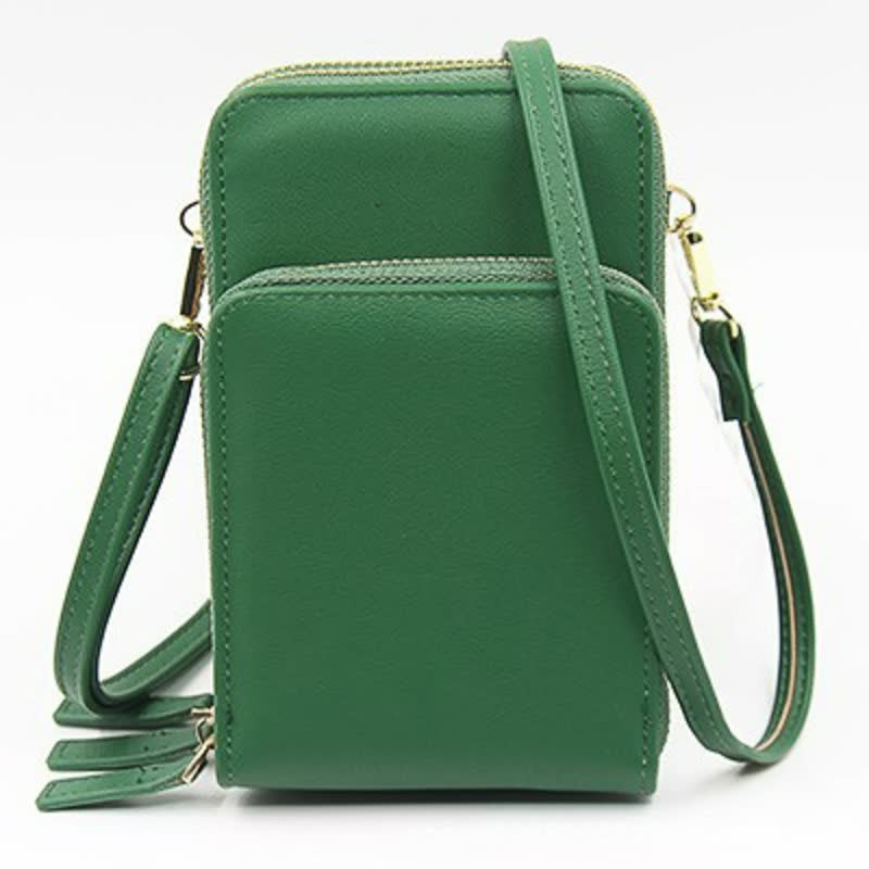 Three Zipper Vertical Shoulder Bag