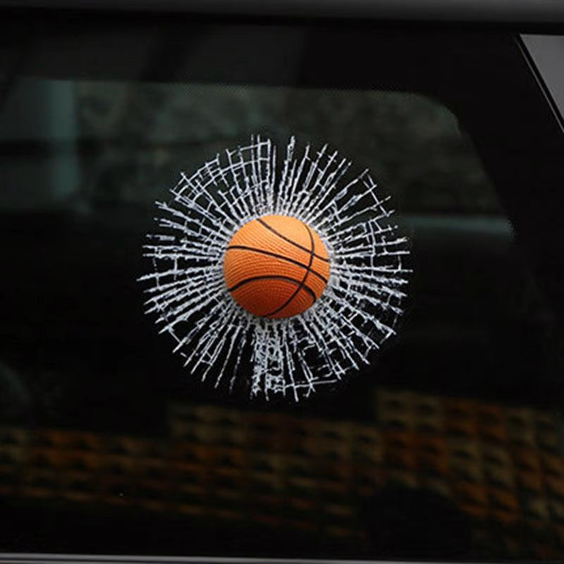 3D Car Window Crack Decal