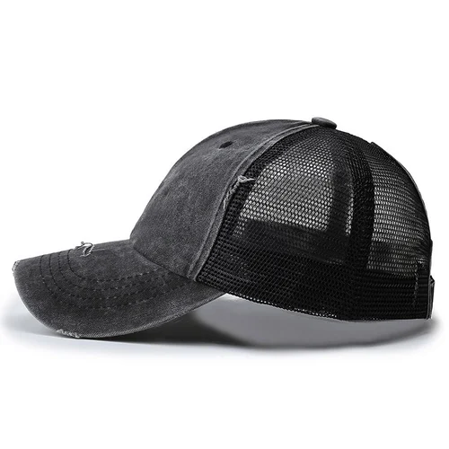 Washed Dad Hat with Ponytail Hole