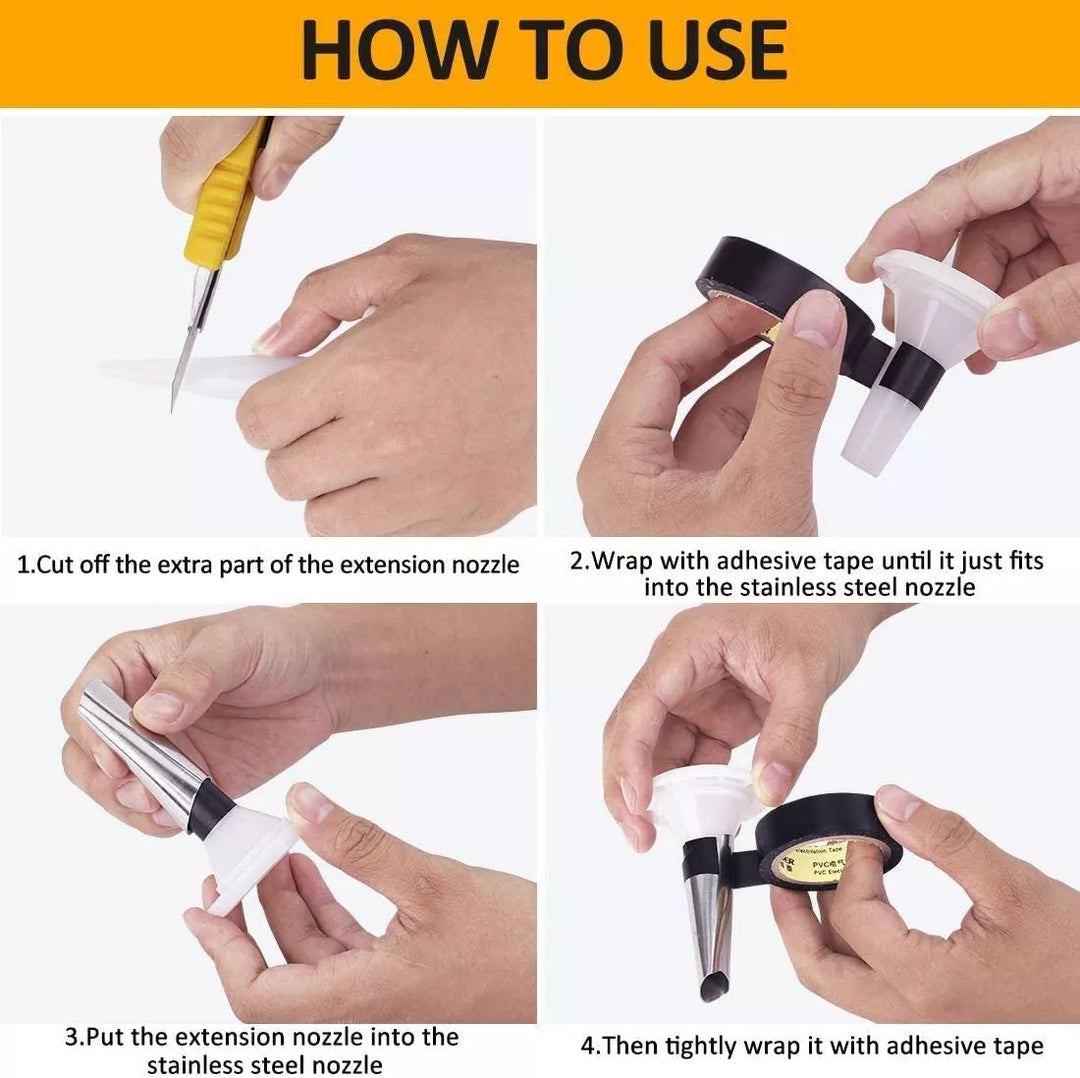 14 PCS Reusable Stainless Steel Caulking Nozzle