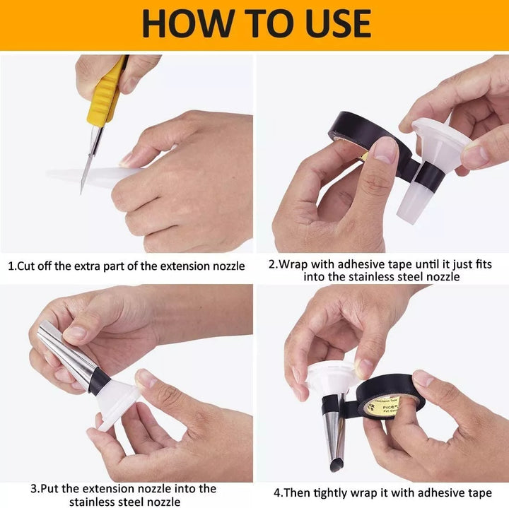 14 PCS Reusable Stainless Steel Caulking Nozzle