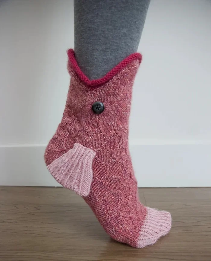 3D Knit Crocodile Socks