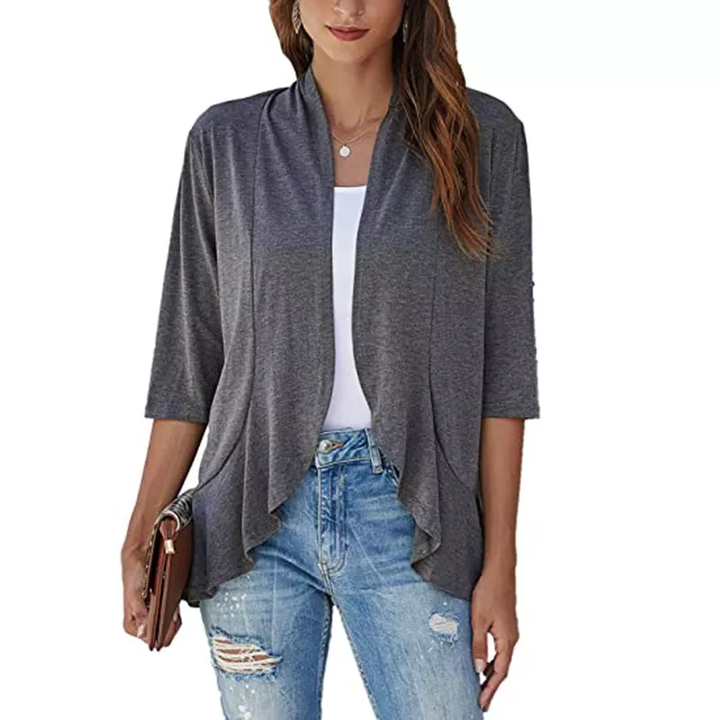 WOMENS CASUAL LIGHTWEIGHT OPEN FRONT CARDIGANS