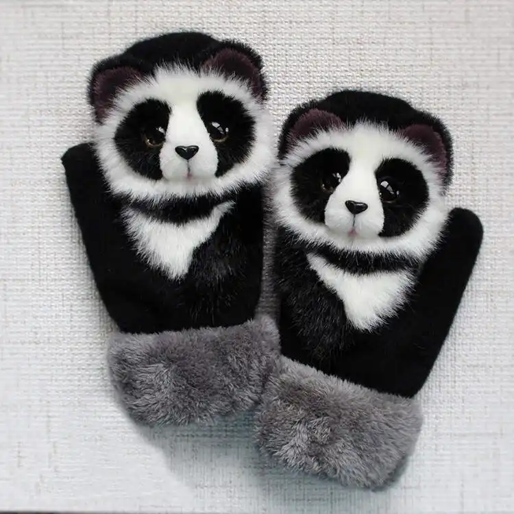 Hand knitted animal Mittens