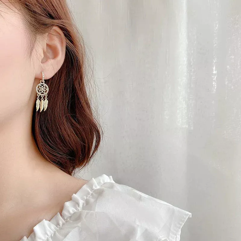DREAMCATCHER CRYSTAL CHARM EARRINGS