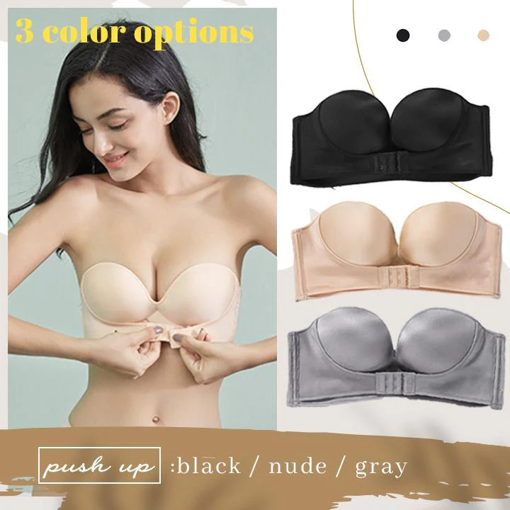 FRONT BUCKLE STRAPLESS ULTRA LIFT BRA
