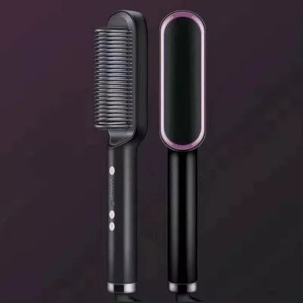 Hair Curler And Straightener Brush