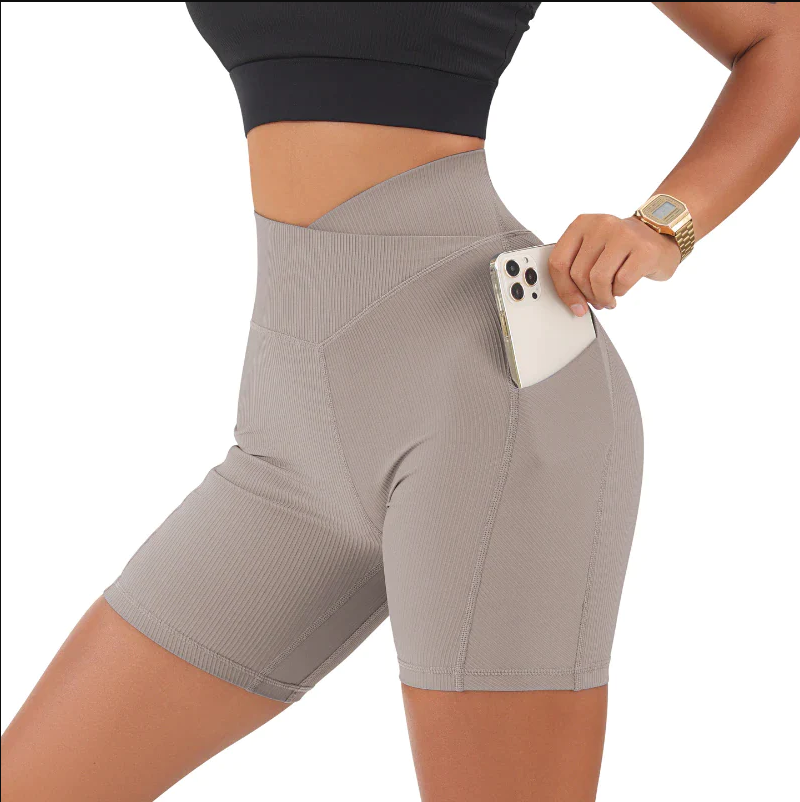 Crossover Ribbed Pocket Shorts