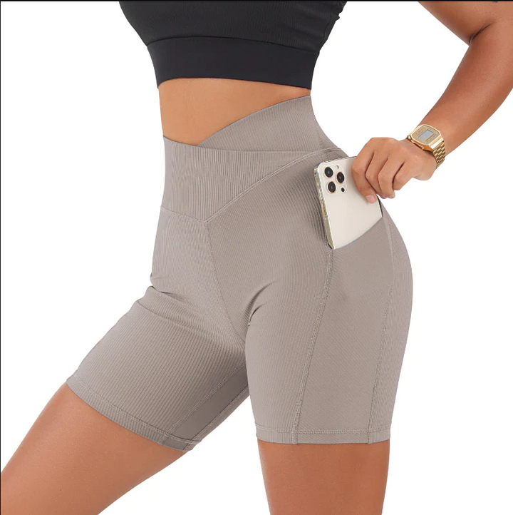 Crossover Ribbed Pocket Shorts