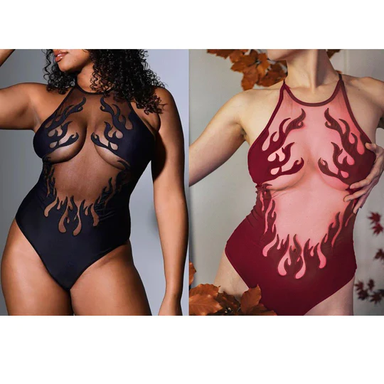 Flame Embroidered Bodysuit