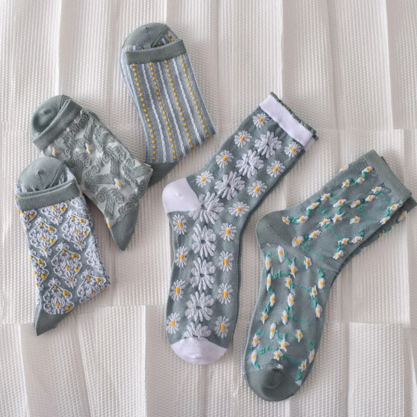womens floral cotton socks