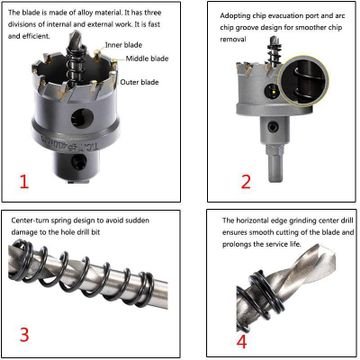Tungsten Carbide Tipped Hole Saw Hole Cutter Drill Bit