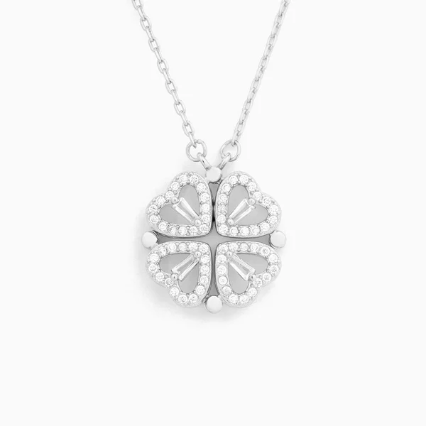 Lucky Heart Sterling Necklace And SIX ROSES