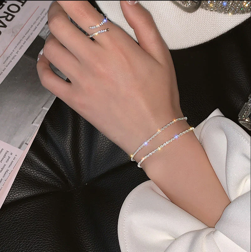 Shining Snowflake Necklace Bracelet