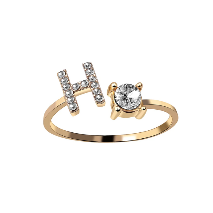 Initial Letter Ring with Zirconia
