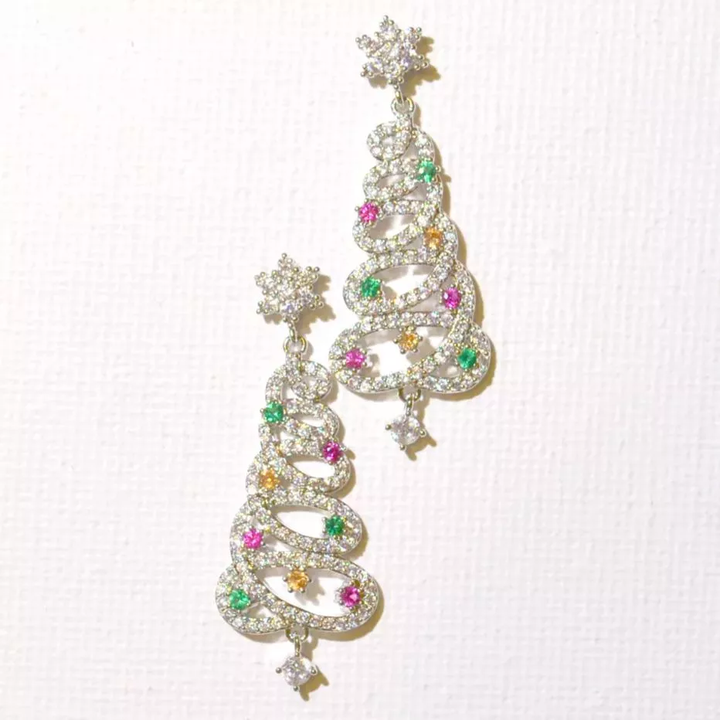 Shiny Christmas Tree Earrings