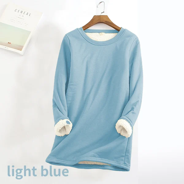 Womens NEW Casual Cotton Round Neck Solid Sweatshirt