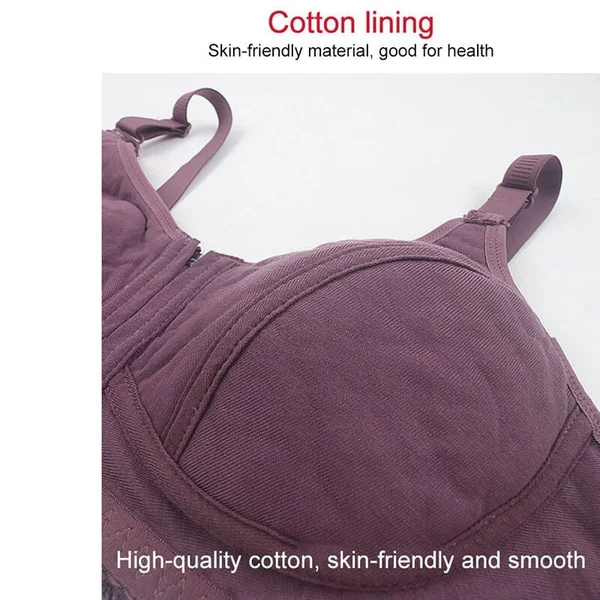 Womens zip front closure plus size bra