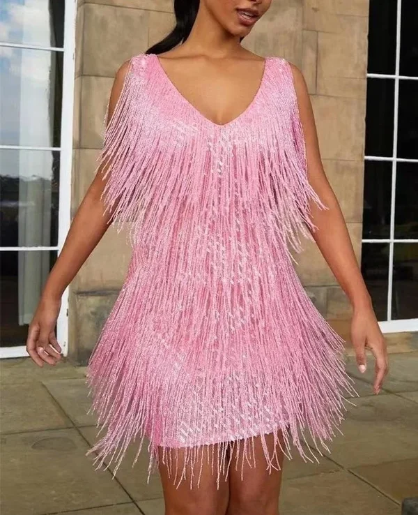 Sexy Princess Style VNeck Slip Dress