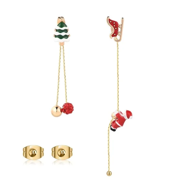 Moving Santa Claus Dangle Earrings