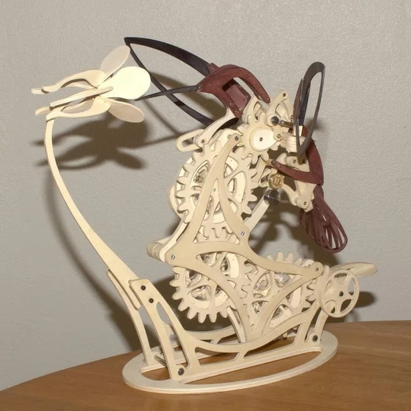 MAGICAL WOODEN KINETIC HUMMINGBIRD SCULPTURE