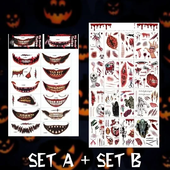 Halloween Prank Makeup Temporary Tattoo