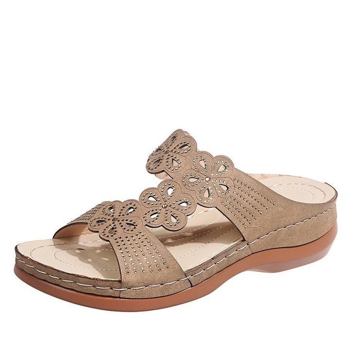 Soft Footbed Orthopedic Arch-Support Womens Flower Hollow Out Sandals