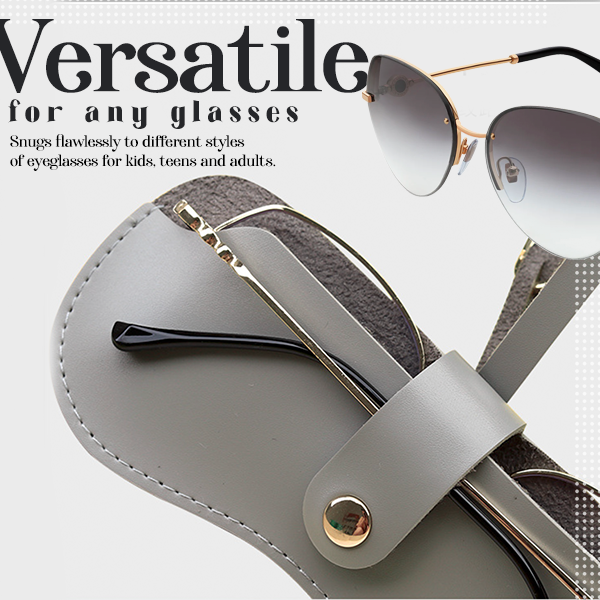 Portable Leather Glasses Snap Case