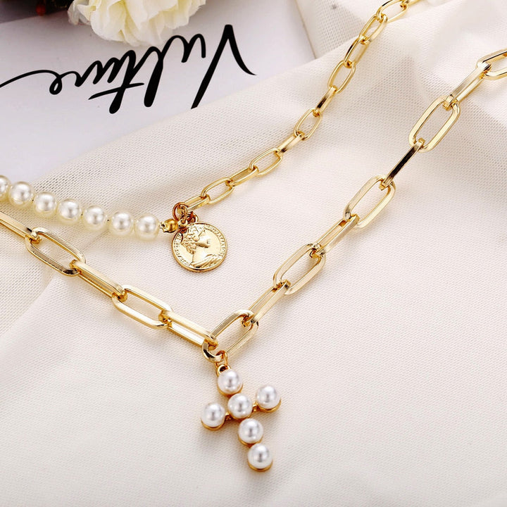 Pearl Cross Necklace
