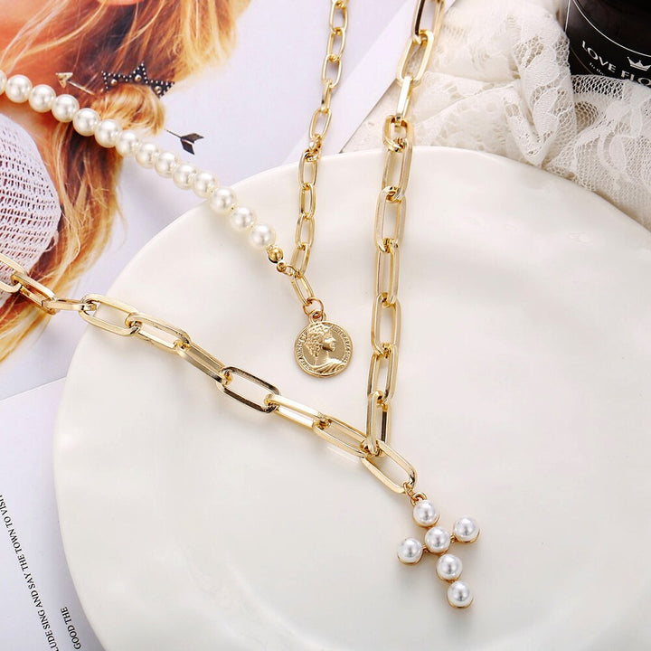 Pearl Cross Necklace
