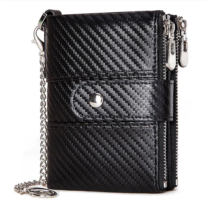 Genuine Leather Anti-theft Retro Wallet With Chain