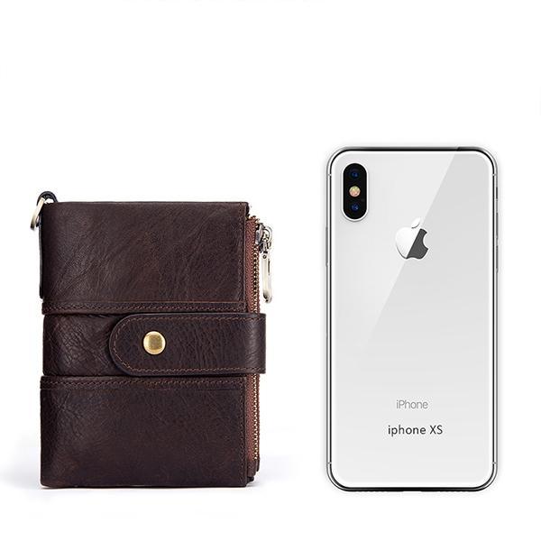 Genuine Leather Anti-theft Retro Wallet With Chain