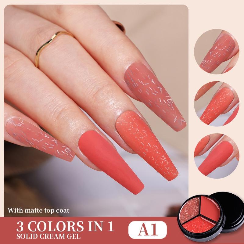 Solid Tricolor Cream Nail Polish