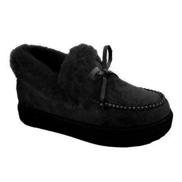 ⚡Womens boots round head thick sole⚡Wool thick warm cotton shoes