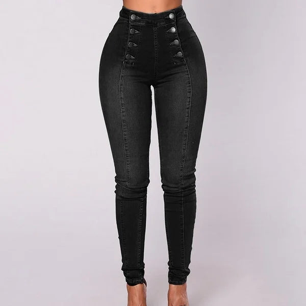 🔥HOTSALE🔥DOUBLE BREASTED HIGH WAIST SKINNY JEANS