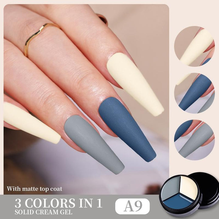 Solid Tricolor Cream Nail Polish