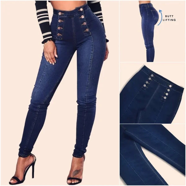 🔥HOTSALE🔥DOUBLE BREASTED HIGH WAIST SKINNY JEANS