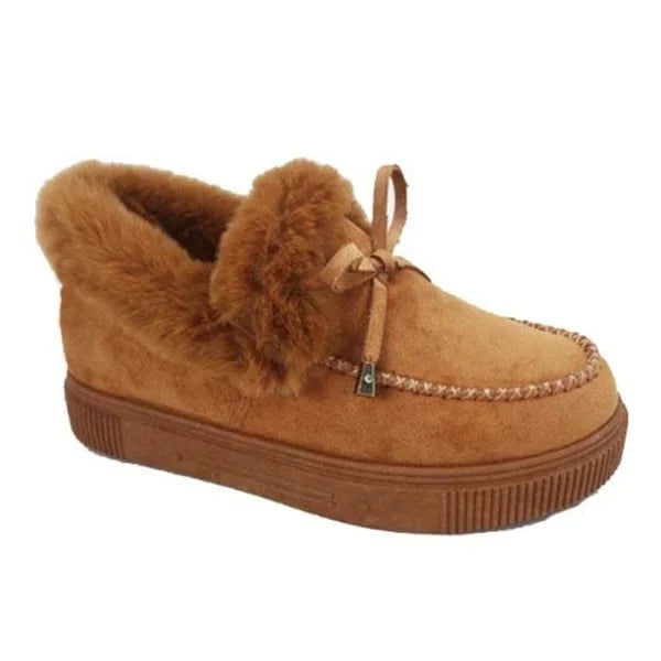 ⚡Womens boots round head thick sole⚡Wool thick warm cotton shoes