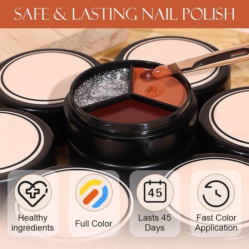 Solid Tricolor Cream Nail Polish