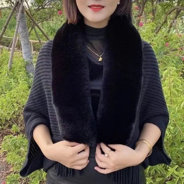 🔥Ladies Knitted Loose Thickened Shawl Coat
