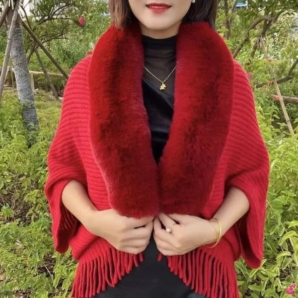 🔥Ladies Knitted Loose Thickened Shawl Coat