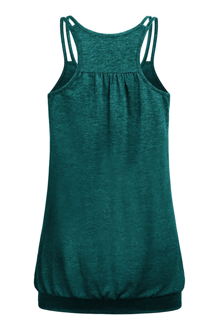 Womens Scoop Neck Spaghetti Strap Racerback Sports Tank Tops
