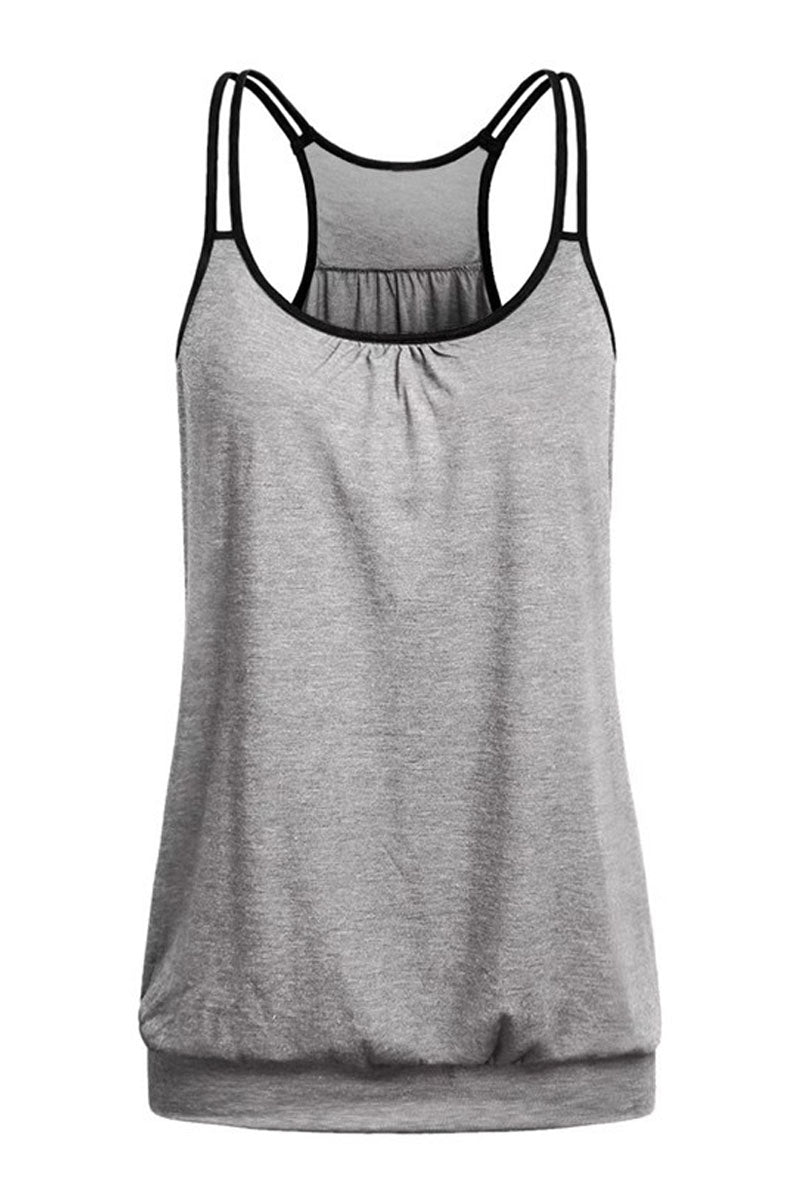 Womens Scoop Neck Spaghetti Strap Racerback Sports Tank Tops