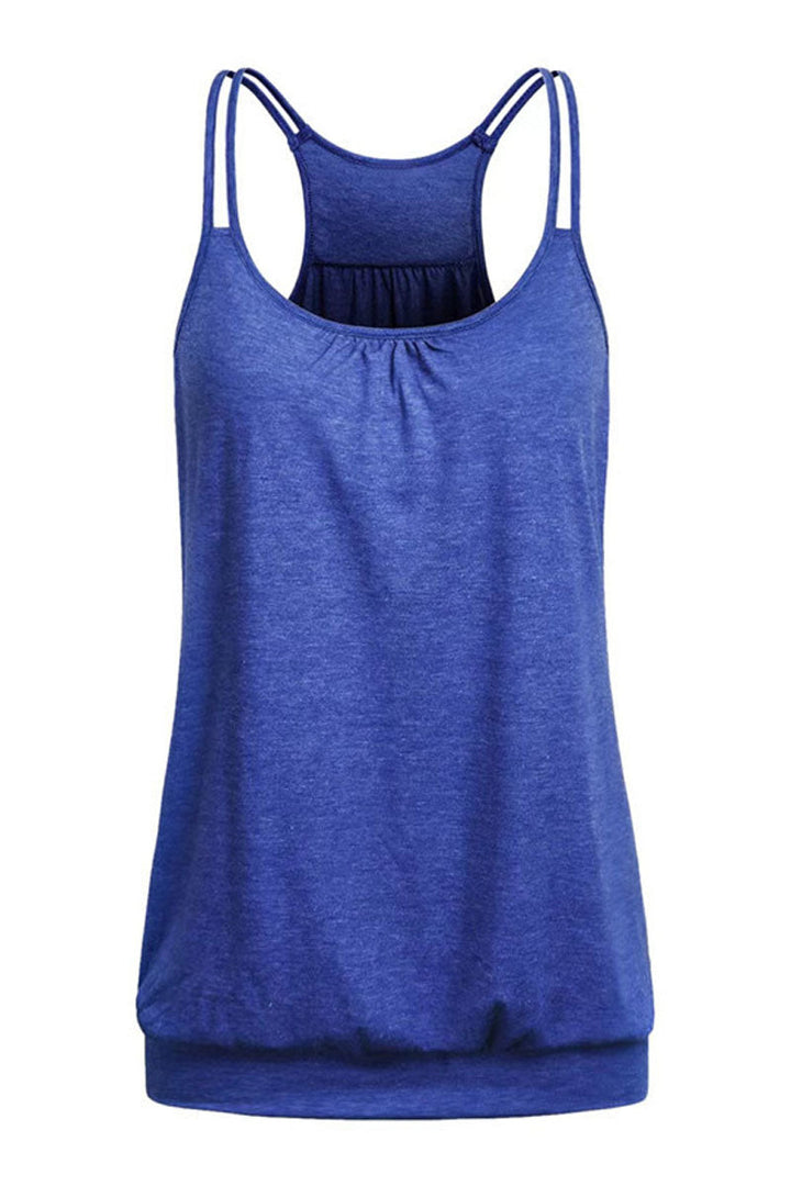 Womens Scoop Neck Spaghetti Strap Racerback Sports Tank Tops