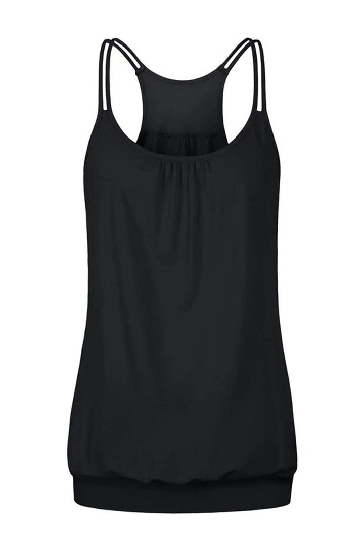 Womens Scoop Neck Spaghetti Strap Racerback Sports Tank Tops