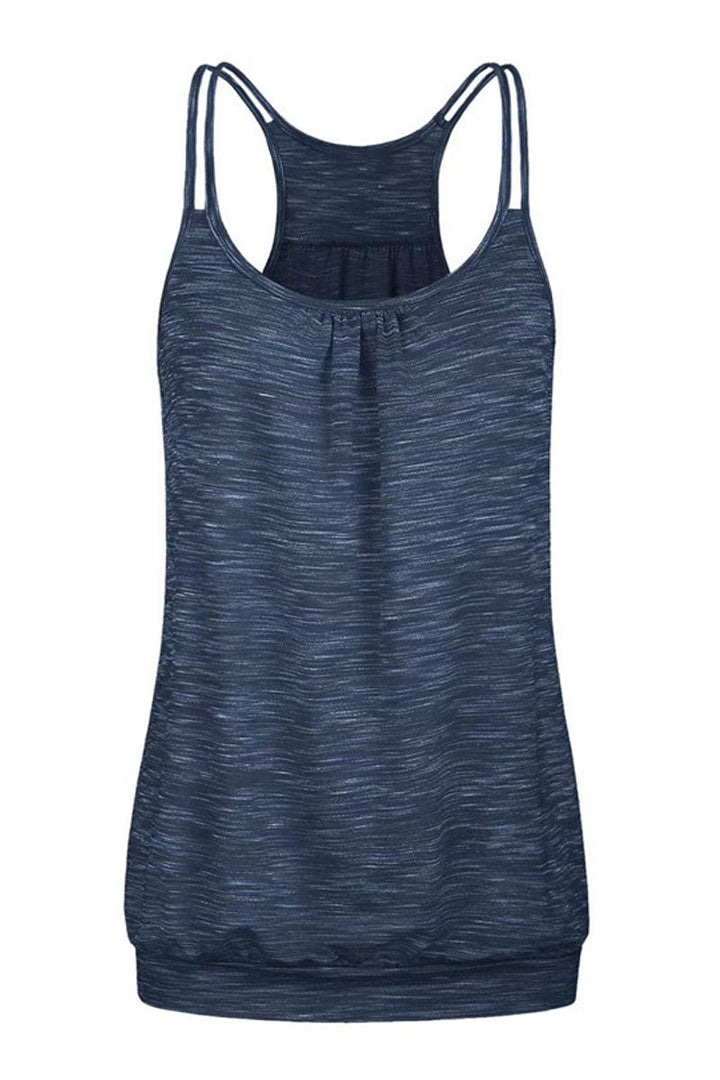 Womens Scoop Neck Spaghetti Strap Racerback Sports Tank Tops
