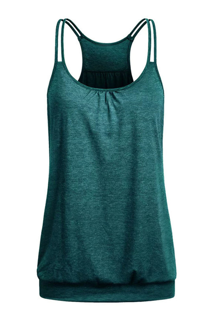 Womens Scoop Neck Spaghetti Strap Racerback Sports Tank Tops