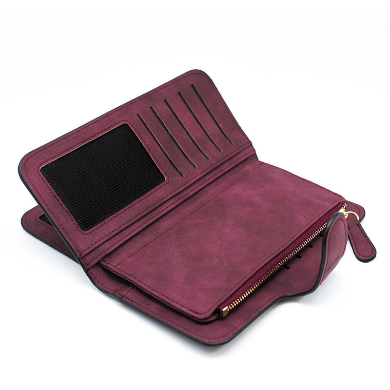 Leather Zipper Long Wallet Card Holder Viconchic