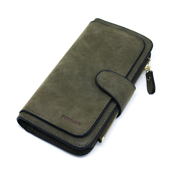 Leather Zipper Long Wallet Card Holder Viconchic